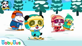 Baby Panda Loves Skiing | Winter Sports for Kids | Kids Songs | BabyBus