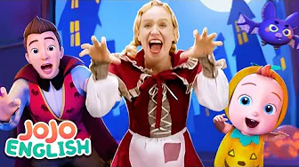 Halloween Haunted House | Learn English | Nursery Rhymes & Kids Songs | JoJo English Family Playroom