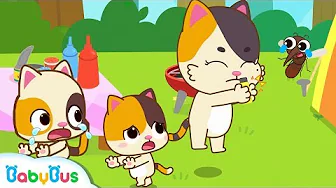 Baby Kitten's BBQ Party | Bad Mosquito Bites Baby Kitten | Kids Safety Tips | Toddler Song | BabyBus