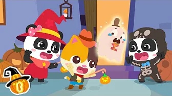 Baby Panda's Halloween Makeup | Trick or Treat Song | Halloween Costume | Halloween Song | BabyBus