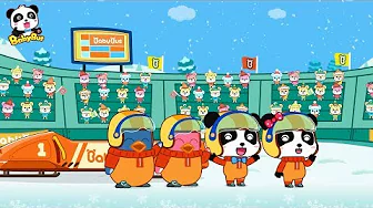 Baby Panda's Bobsleigh Race | Winter Games | Kids Song & Cartoon | BabyBus