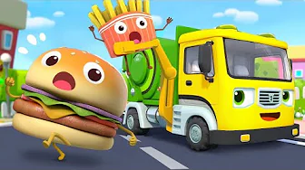 GARBAGE TRUCK Cleans Up Trash | Learning Vehicles | Fire Truck |Nursery Rhymes | Kids Songs |BabyBus