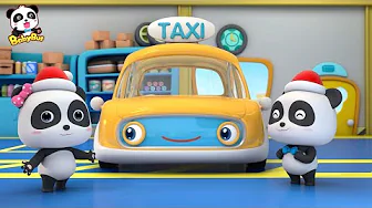 Drive Taxi to Pick up Santa Claus | Baby Panda Taxi Driver | Christmas Song | BabyBus