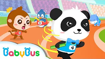❤ Panda Olympic Games - Relay Race | Animation For Babies | BabyBus