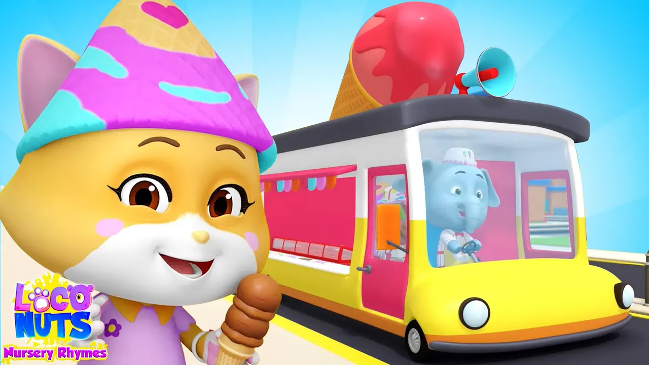 Ice Cream Truck Wheels Go Round & Round - Kids Vehicles & Nursery Rhymes