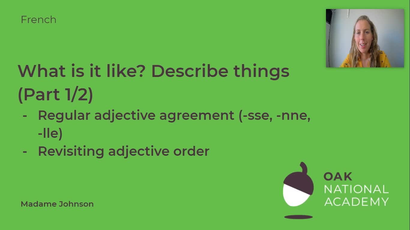 What is it like? Describe things (Part 1/2)