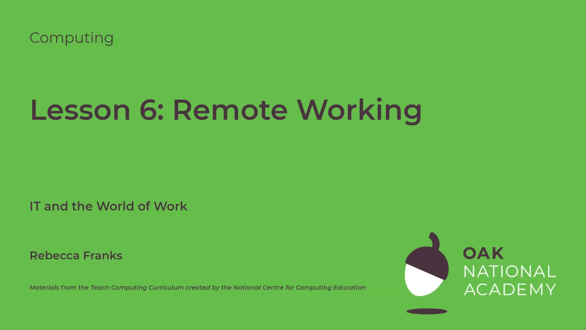 Remote working