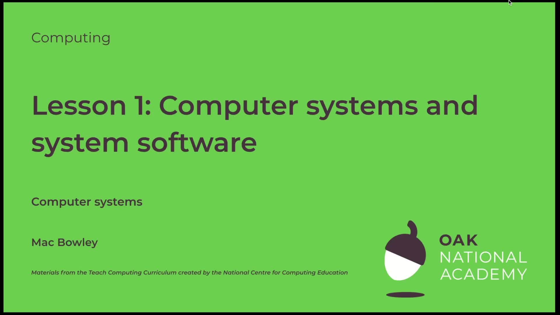 Computer systems and system software