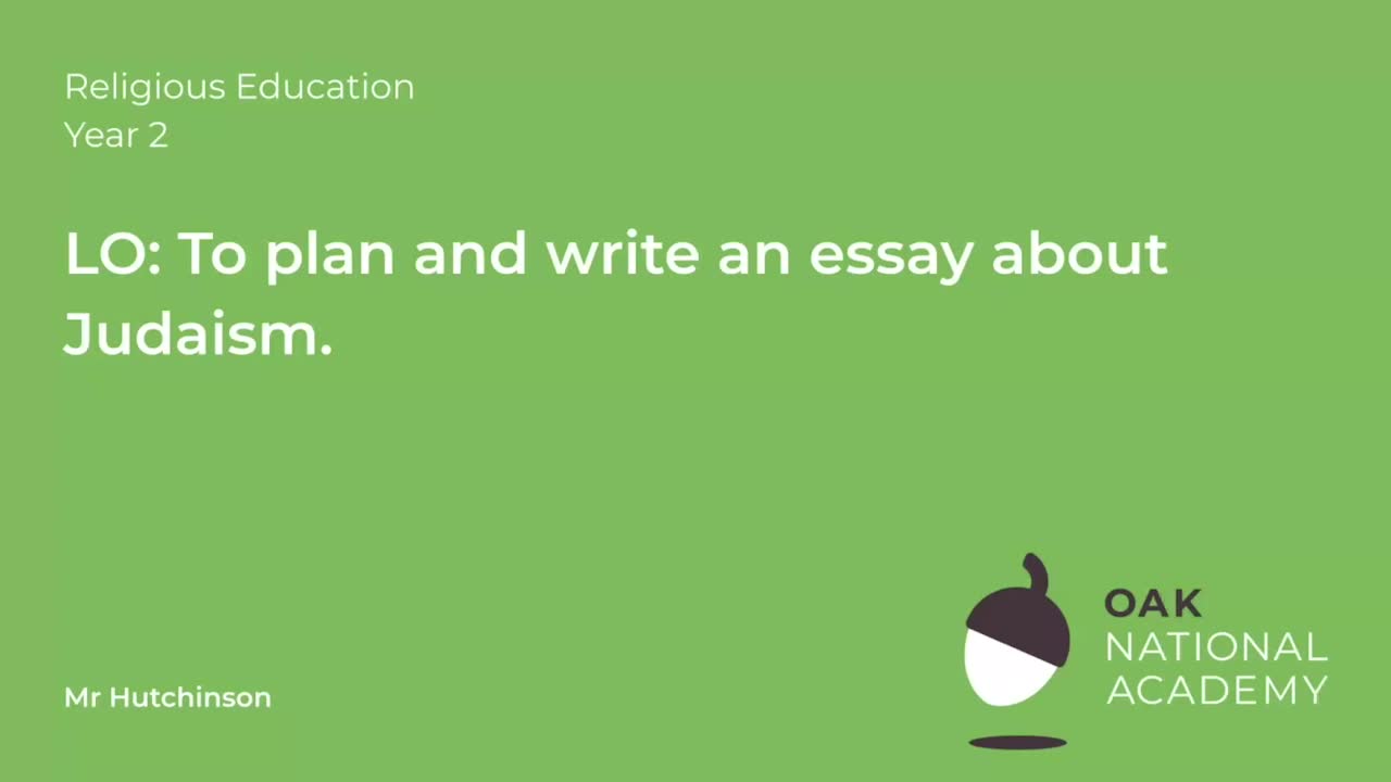 To write an essay about Judaism (Part 2)