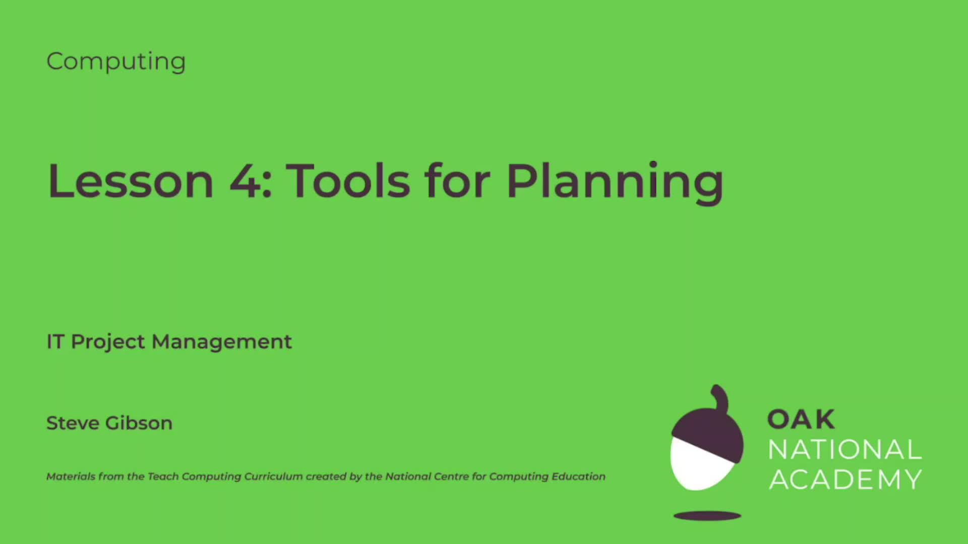Tools for planning