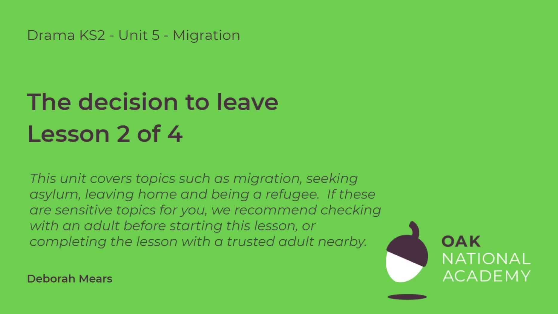 The decision to leave