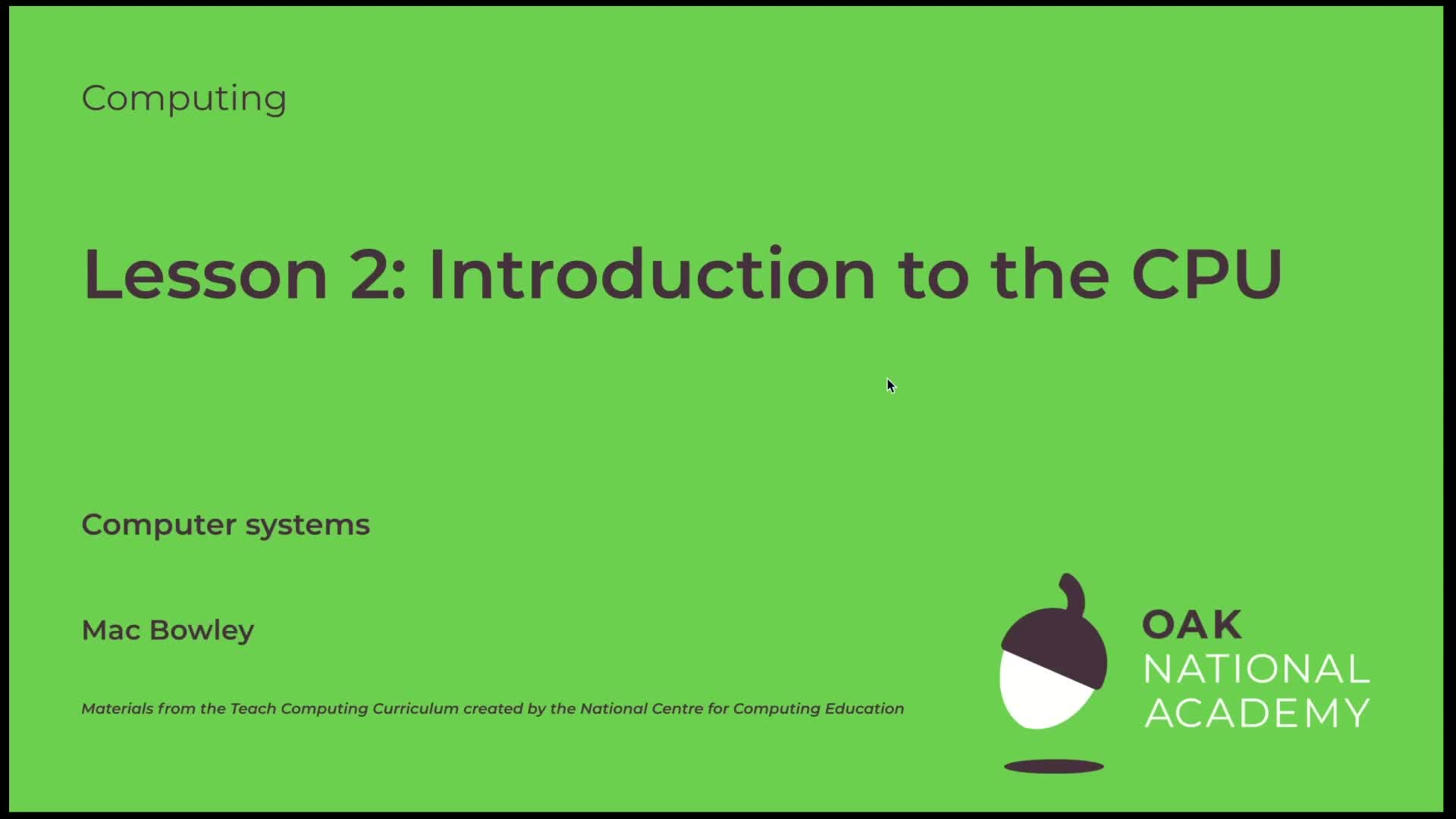 Introduction to the CPU