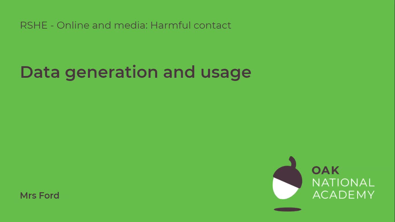 Data generation and usage