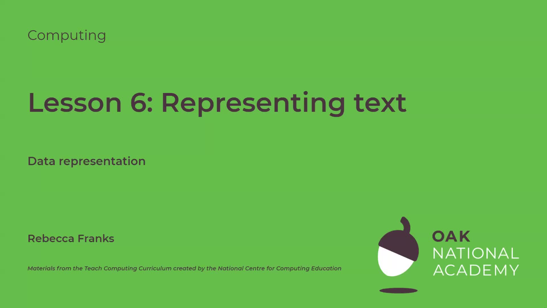 Representing text