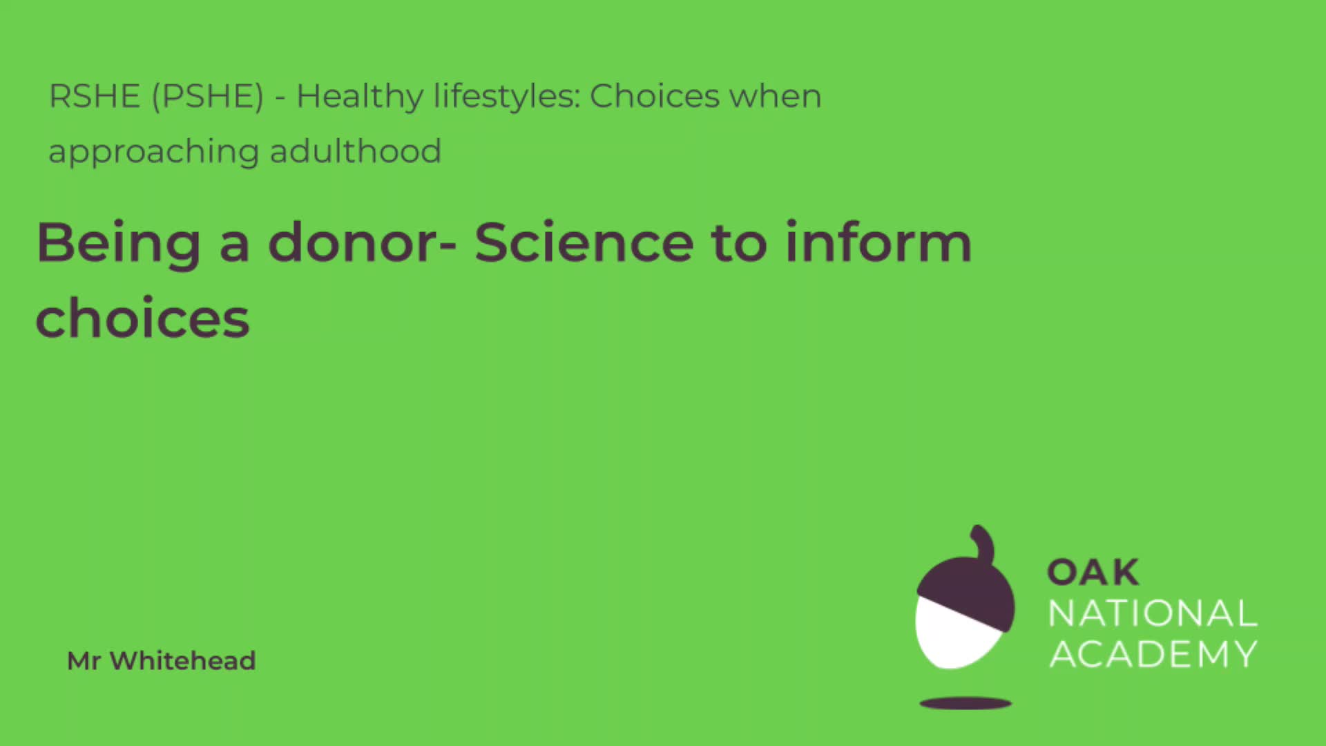 Being a donor - science to inform choices