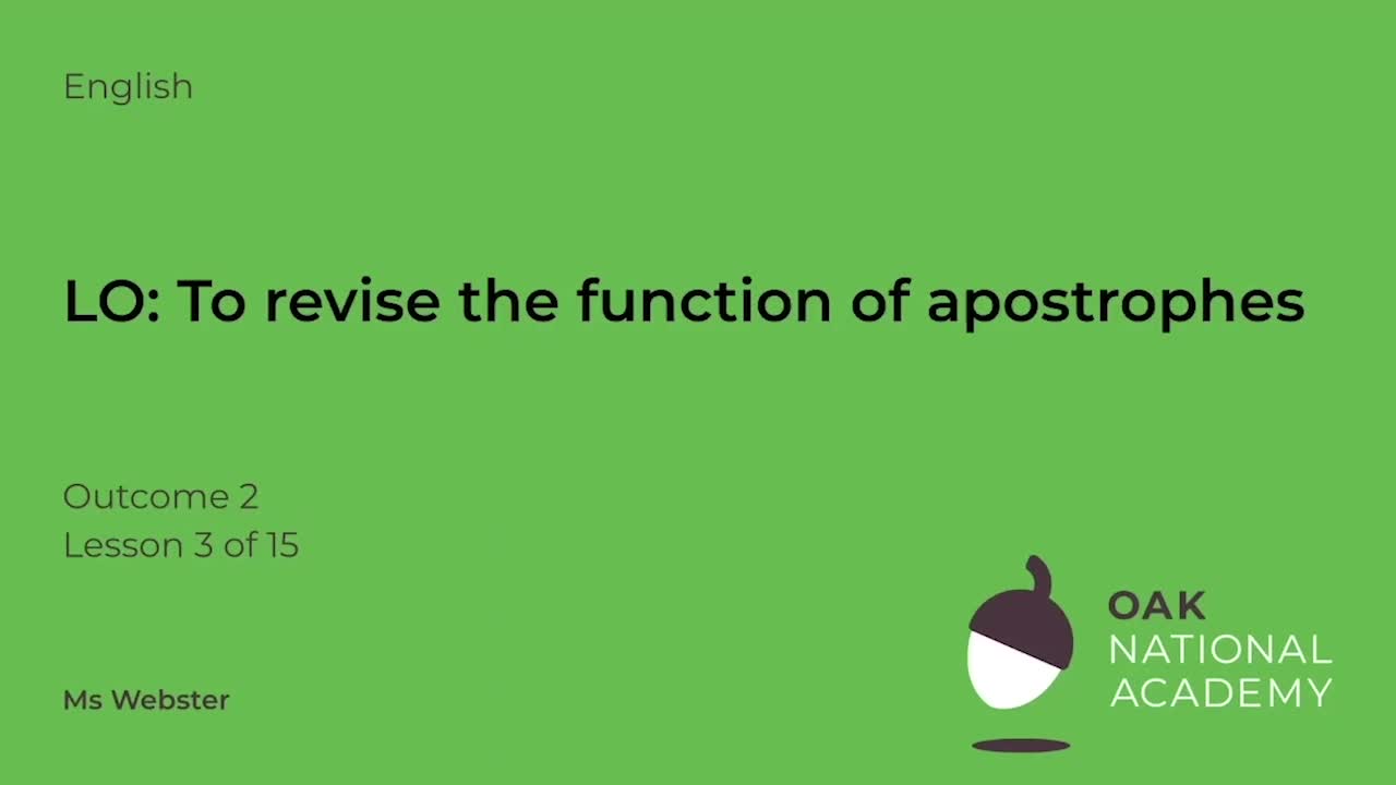 To revise using apostrophes