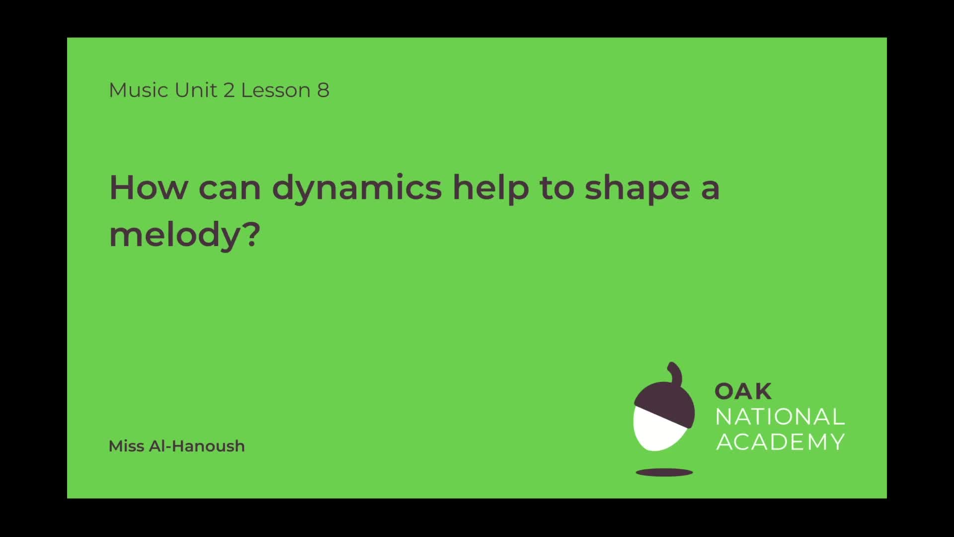 How can dynamics help to shape a melody?