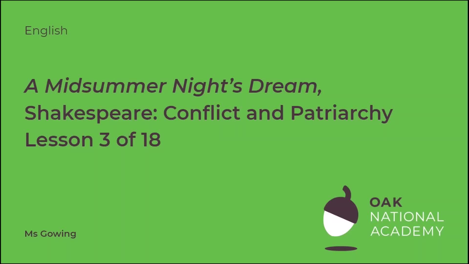 Conflict and Patriarchy