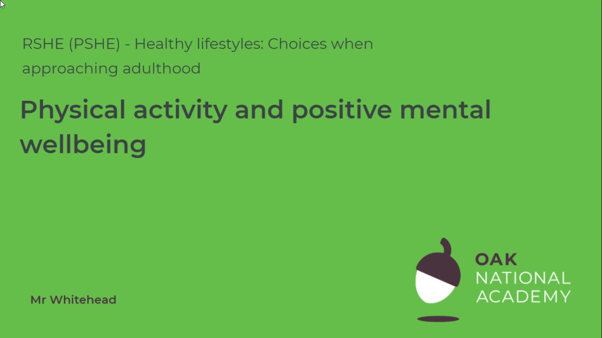 Physical activity and positive mental wellbeing