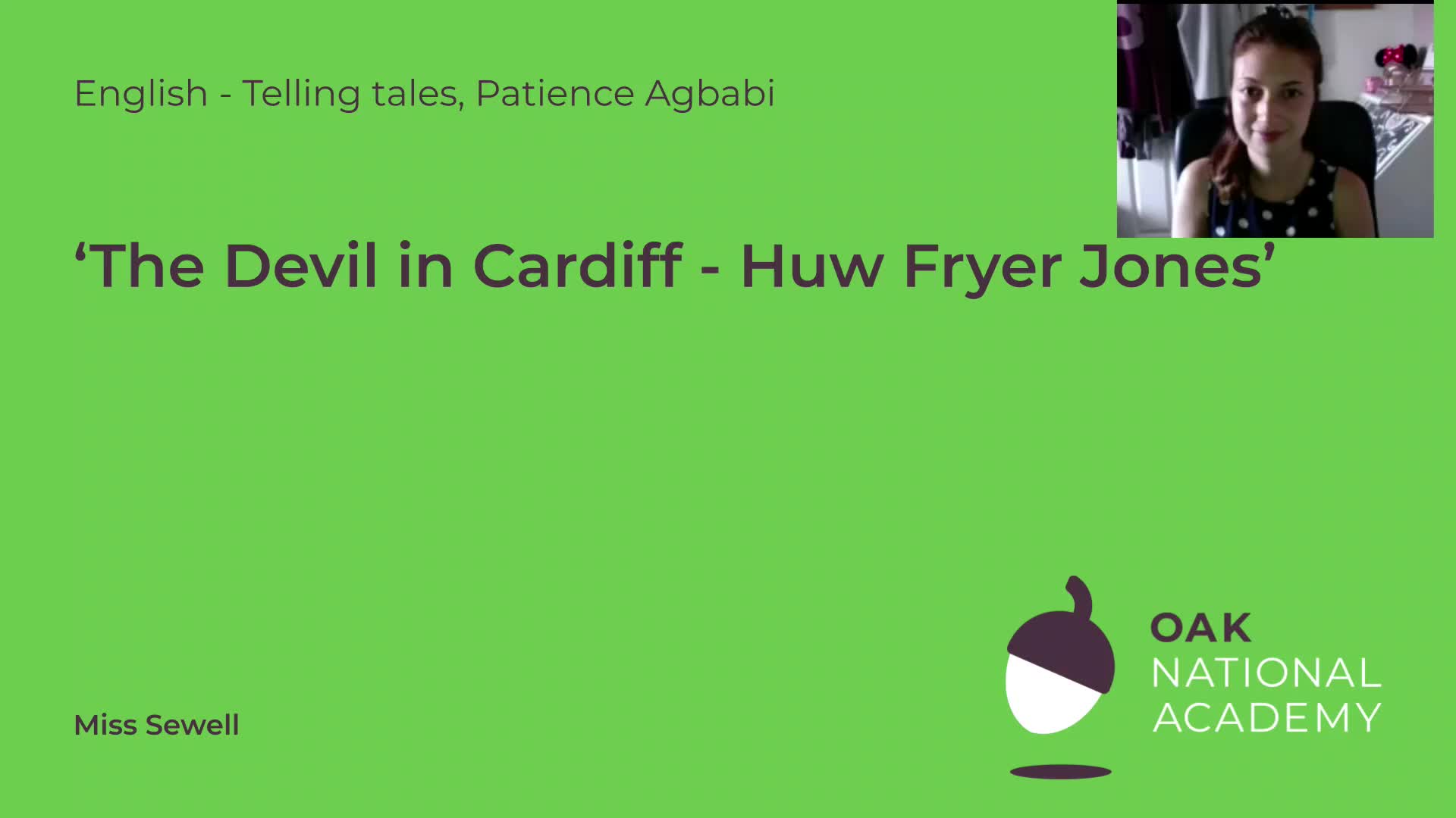 'The Devil in Cardiff - Huw Fryer Jones'