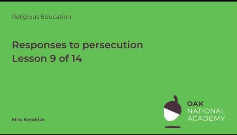 Responses to persecution