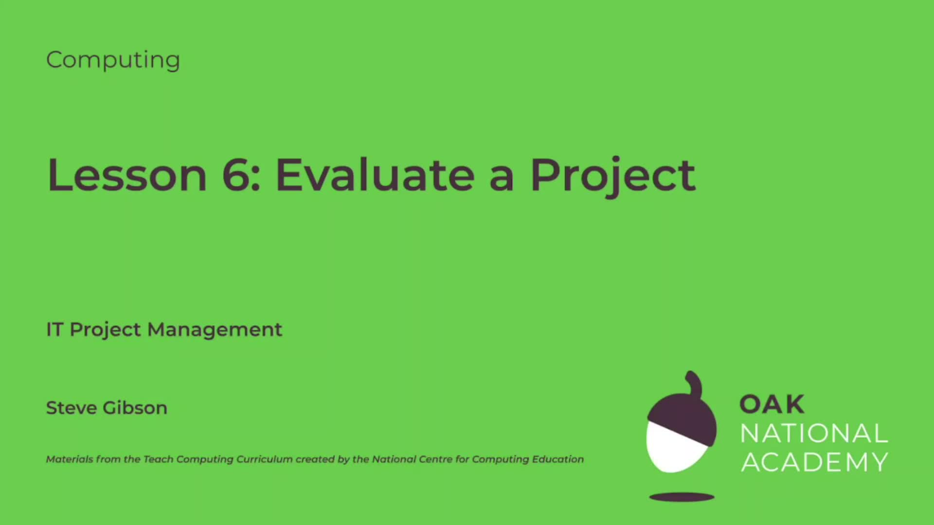 Evaluate a project