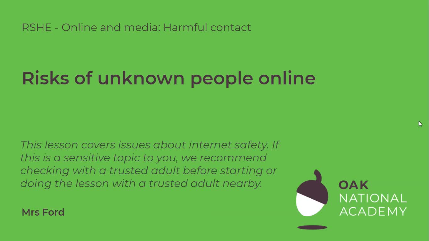 Risks of unknown people online