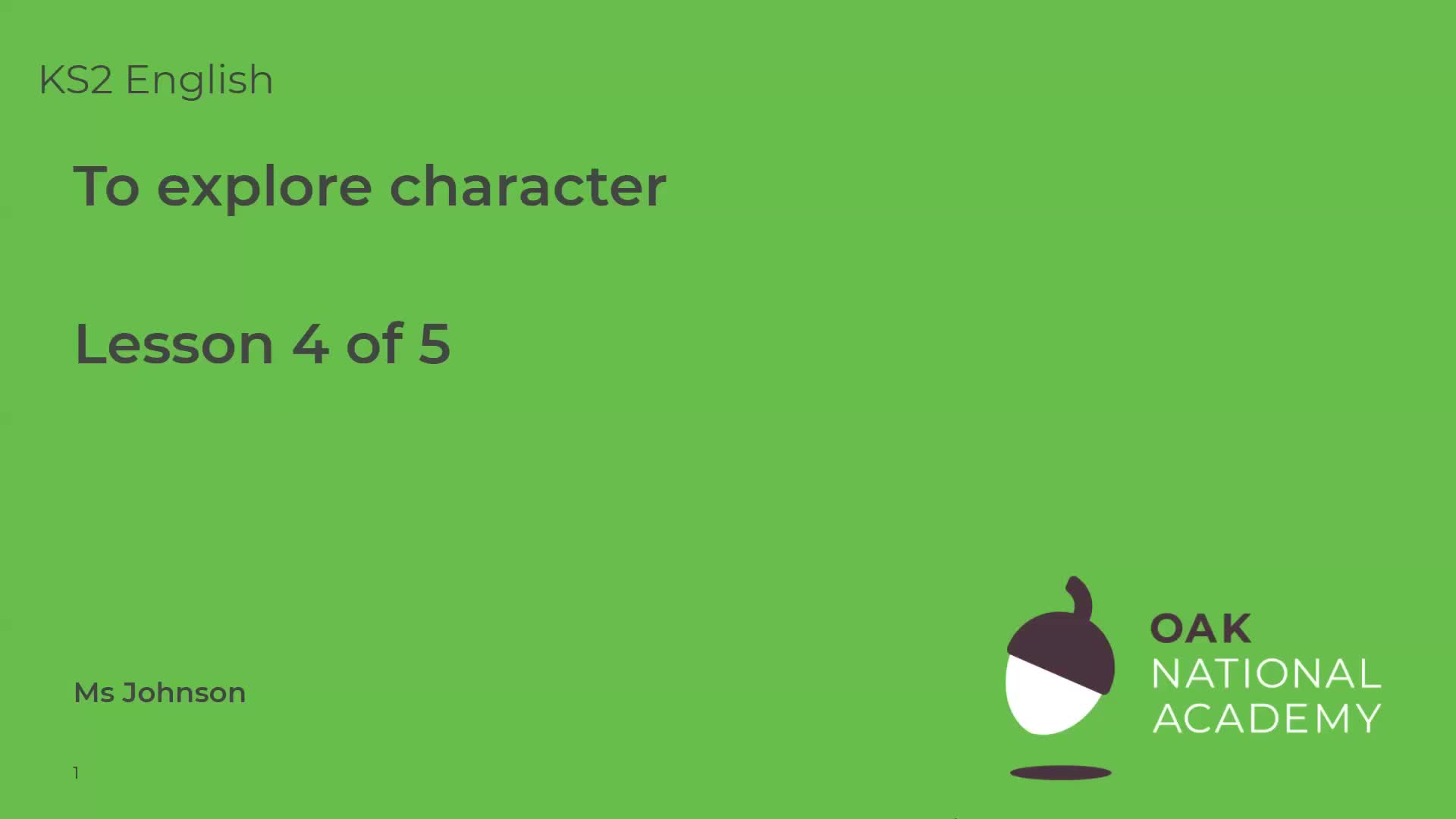 To explore character