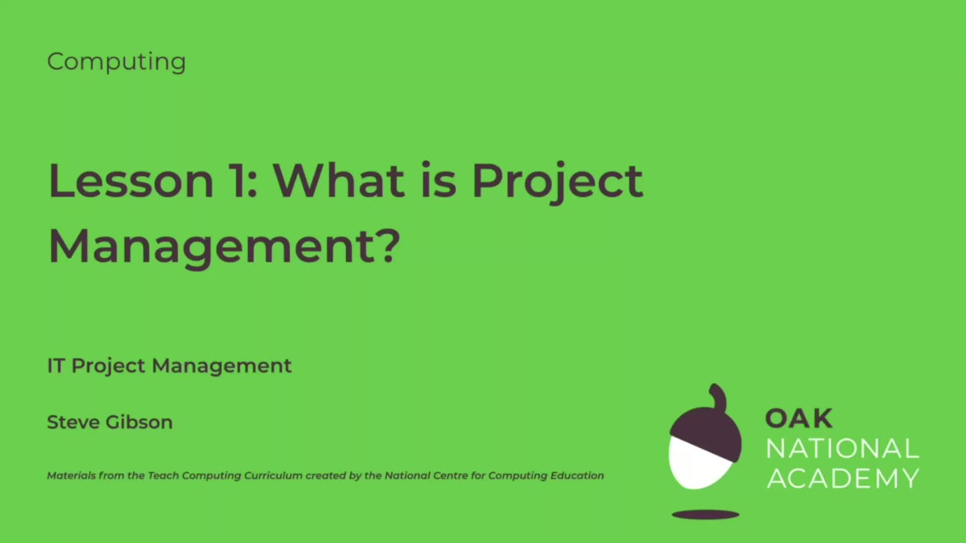 What is project management