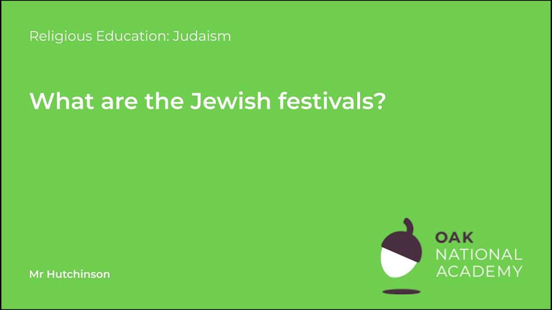 What are the Jewish festivals?