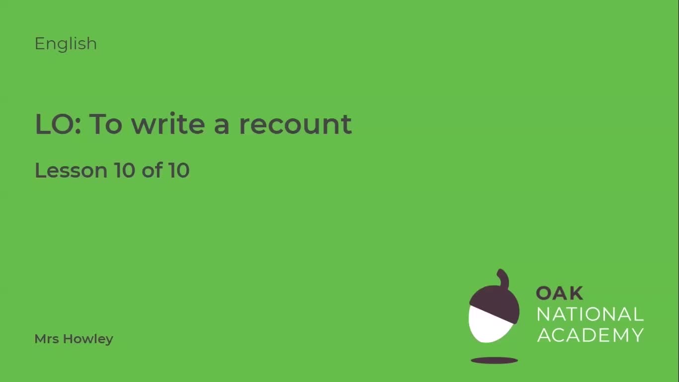 To write a recount