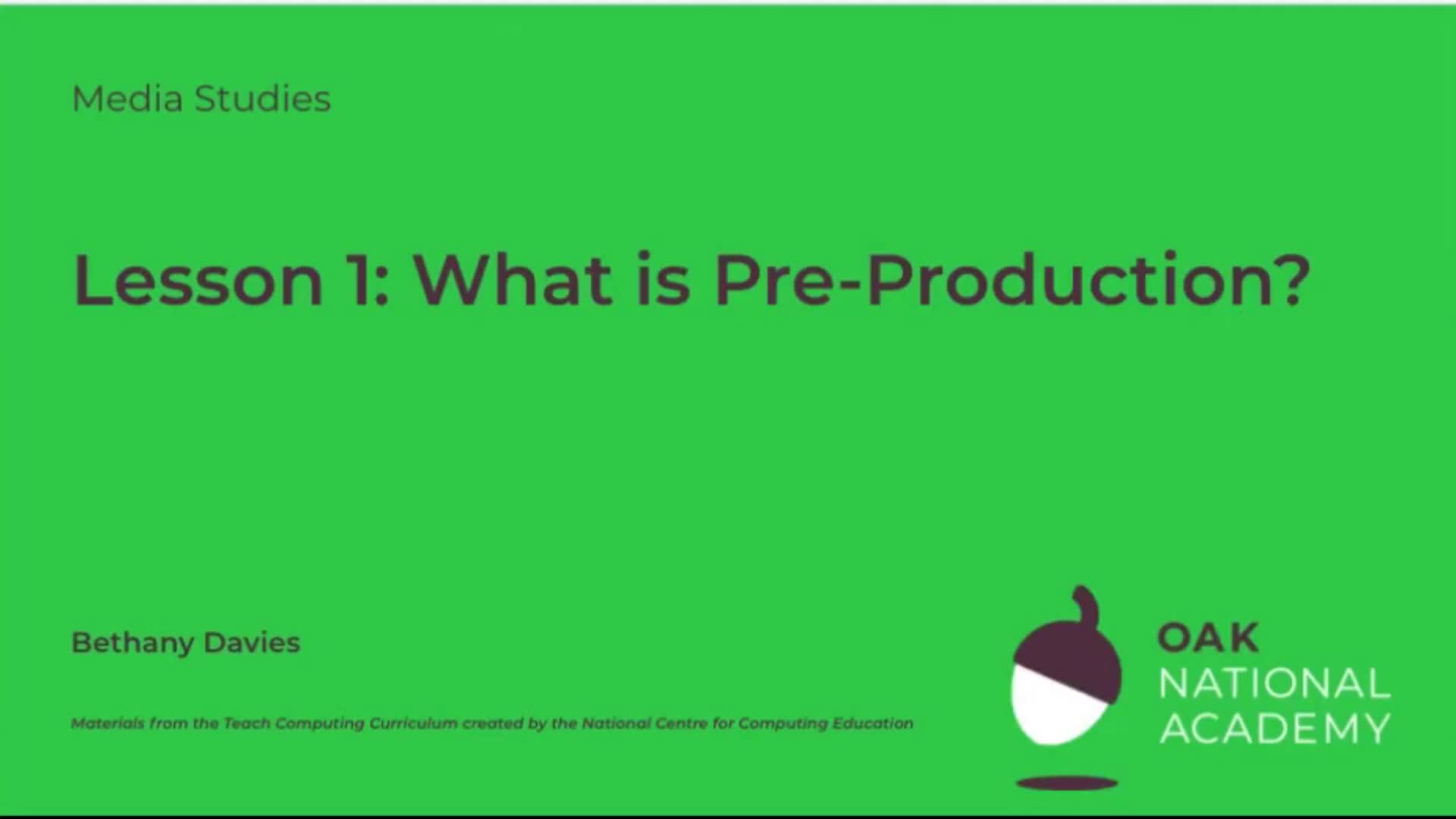What is pre-production?