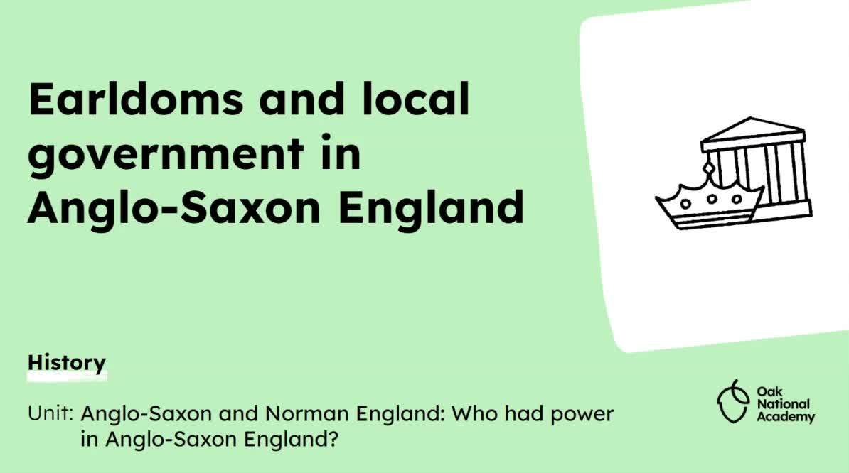 Earldoms and local government in Anglo-Saxon England