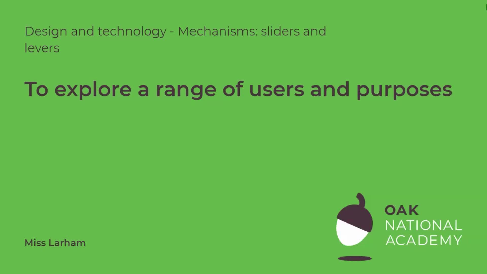 To explore a range of users and purposes