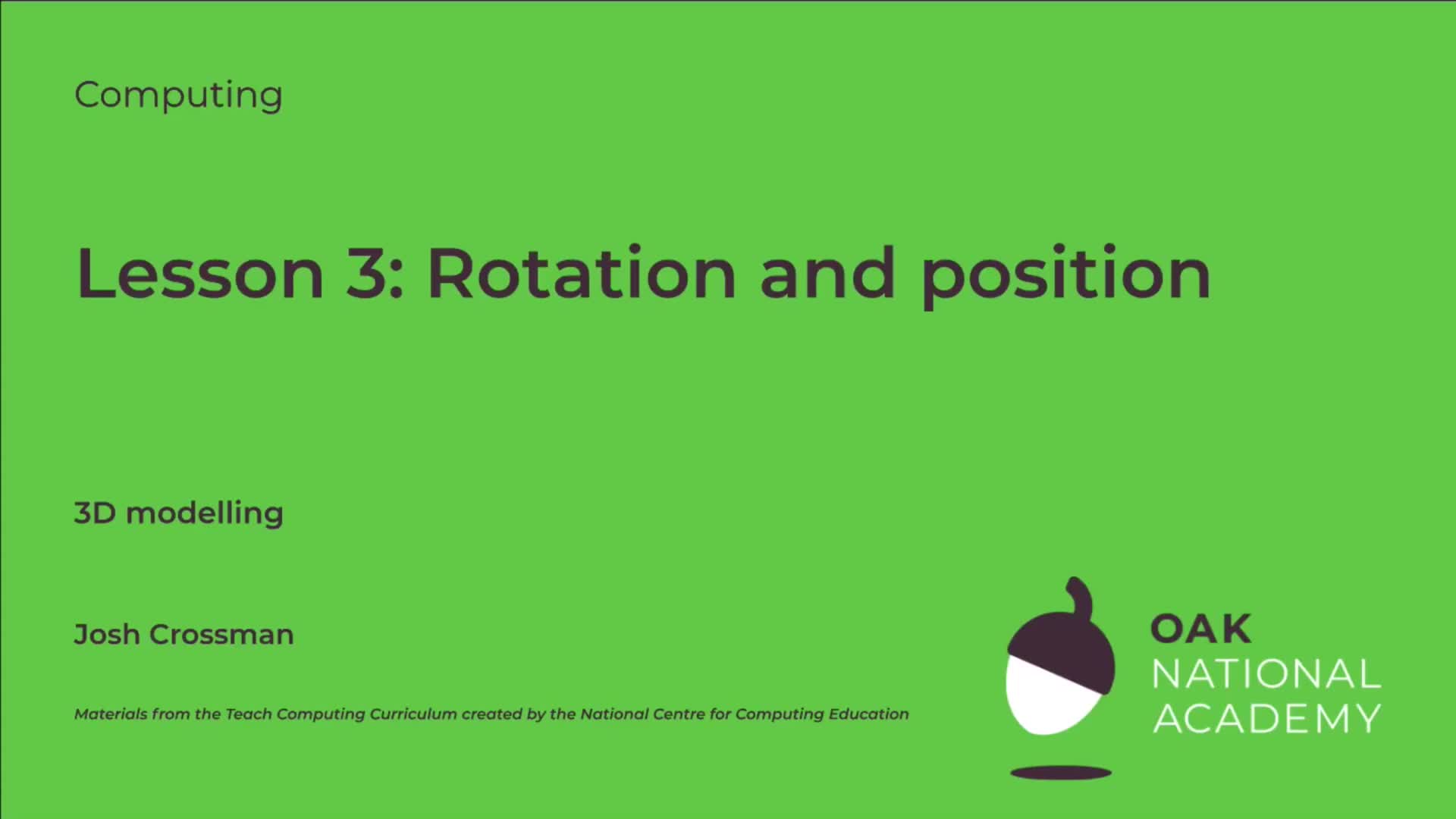 Rotation and position