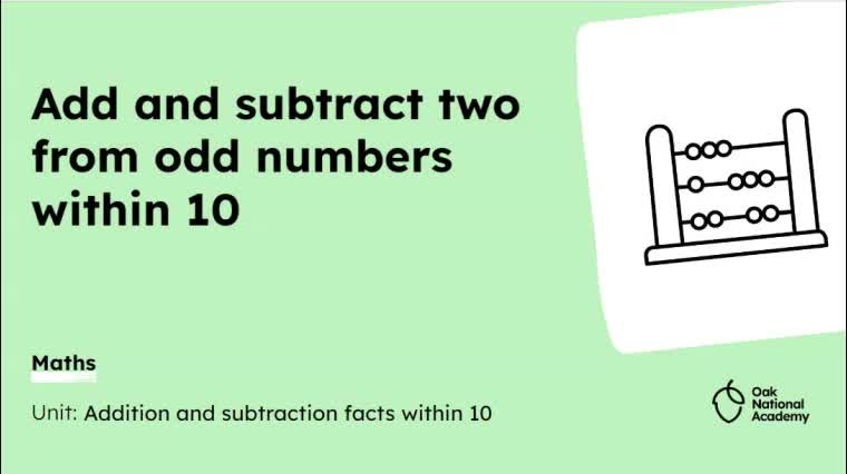 Add and subtract two from odd numbers within 10