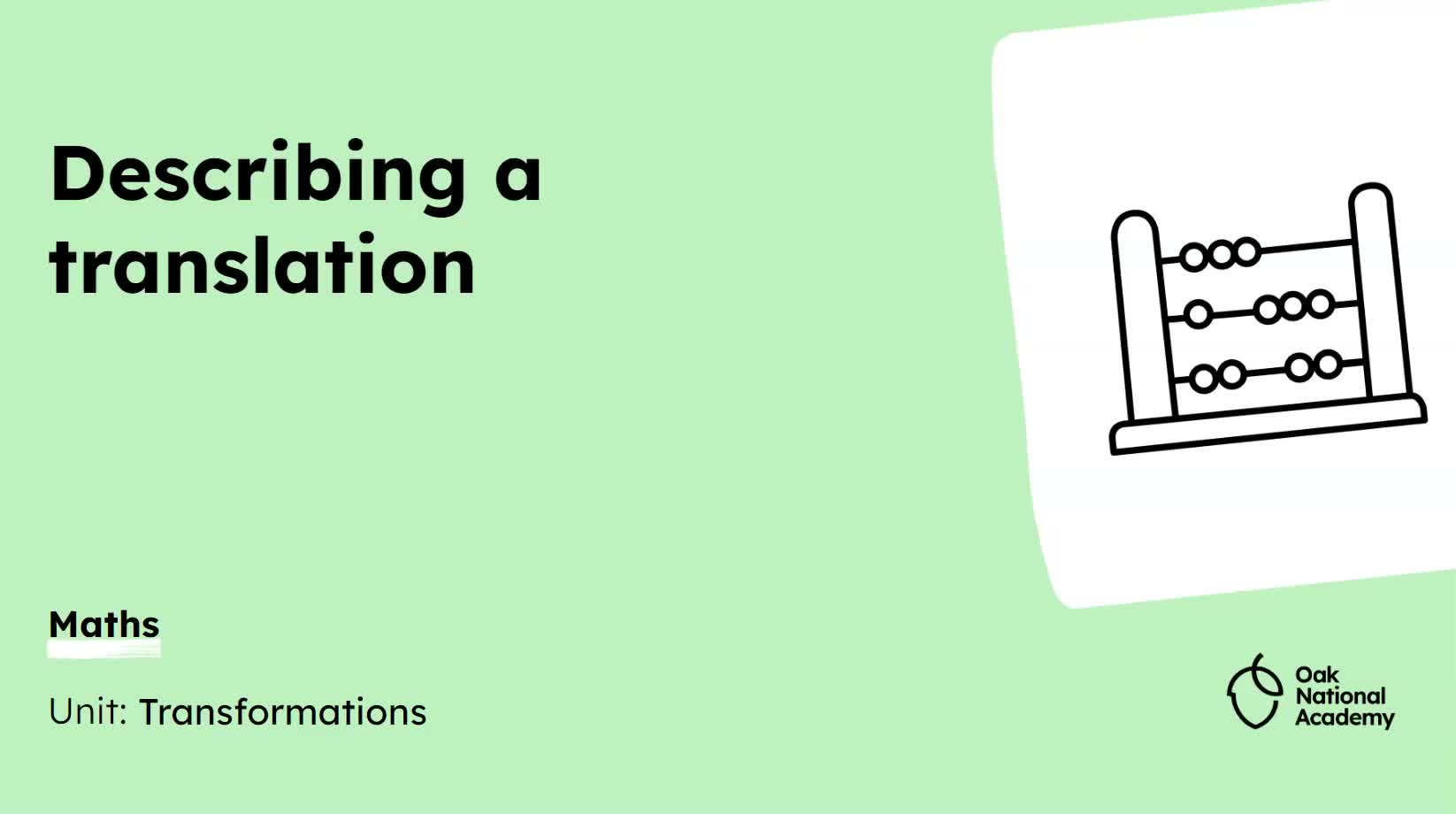 Describing a translation