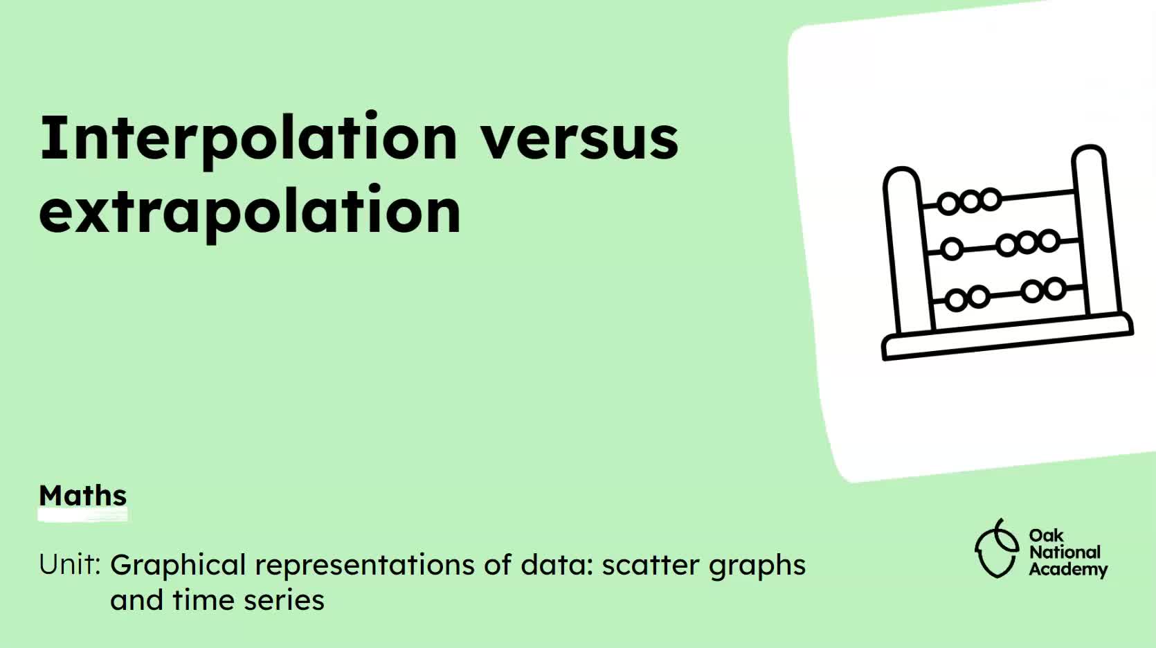 Interpolation versus extrapolation