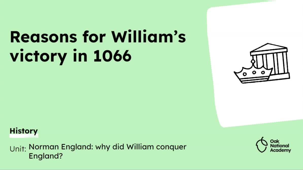 Reasons for William's victory in 1066