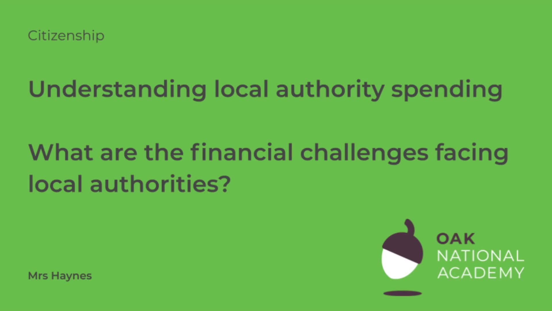 Understanding local authority spending. What are the financial challenges facing local authorities? 