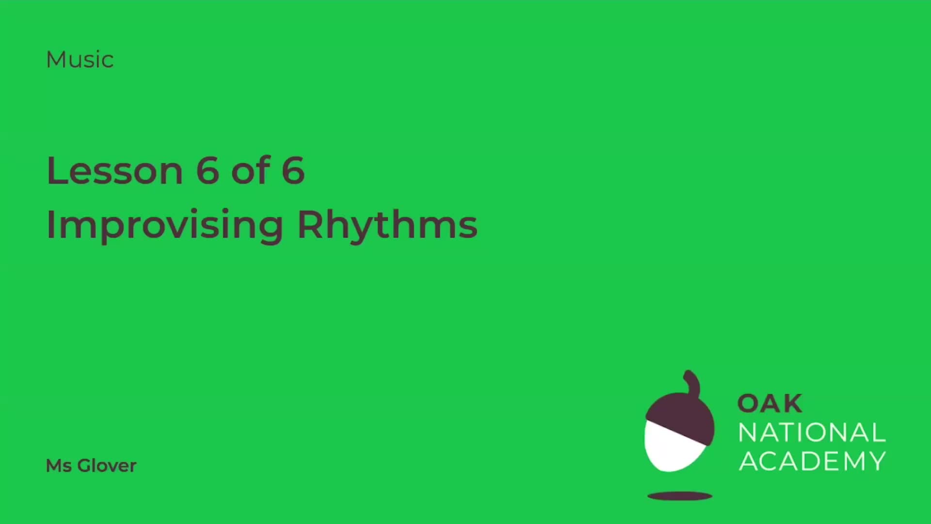 Improvising rhythms