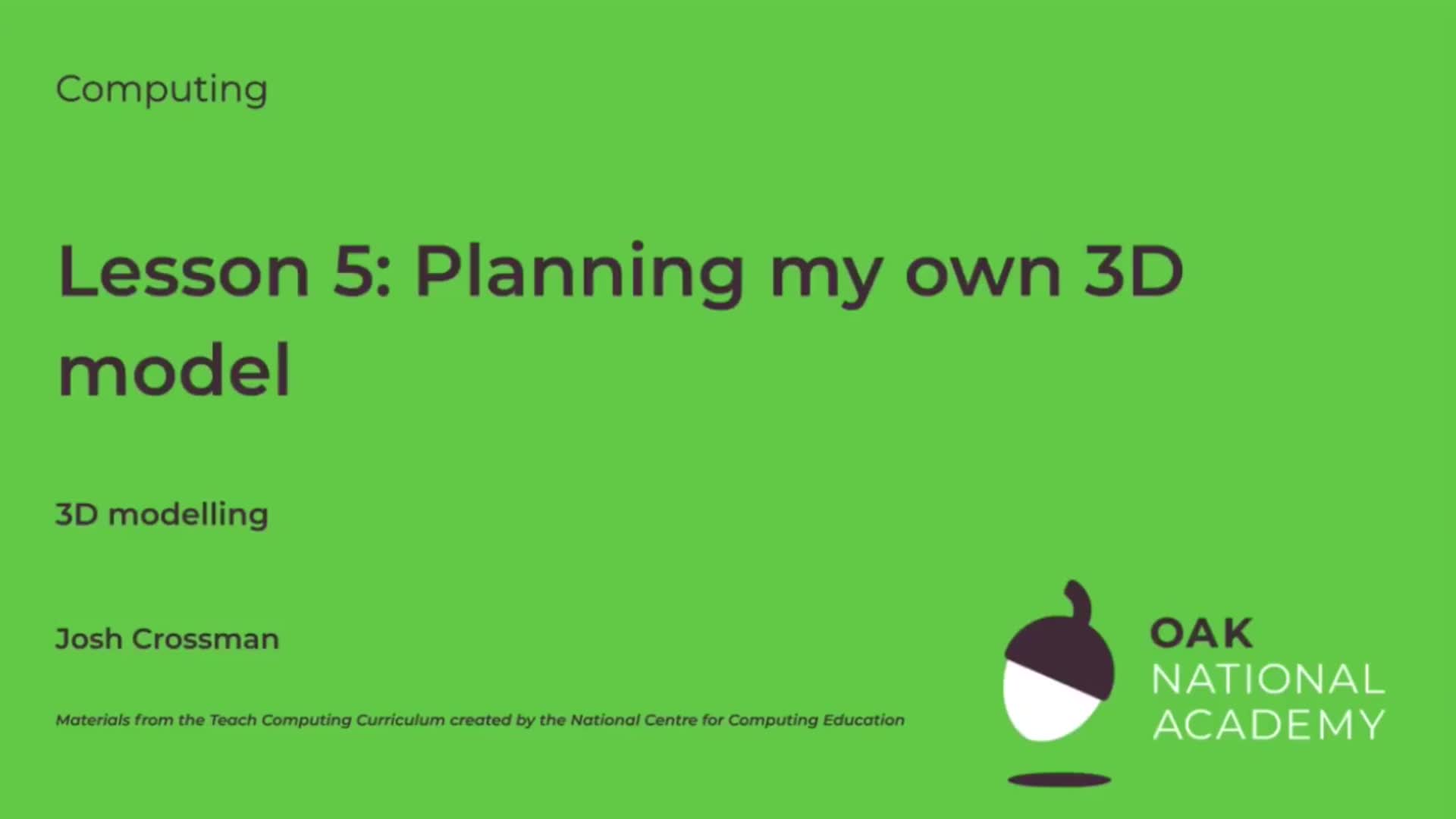 Planning my own 3D model