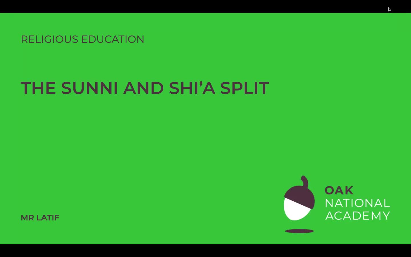 Sunni/Shi'a Split