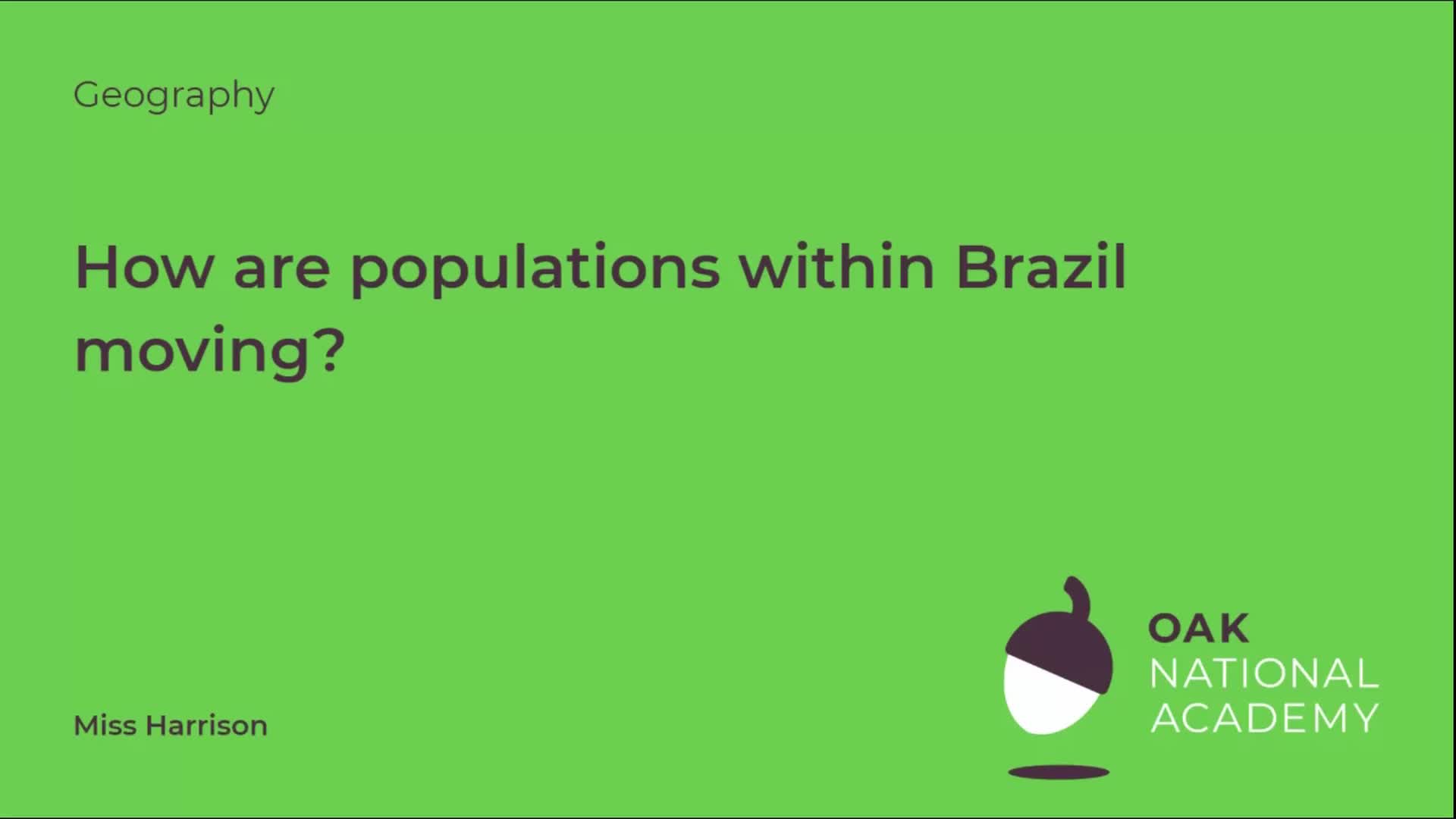 How are populations within Brazil moving?