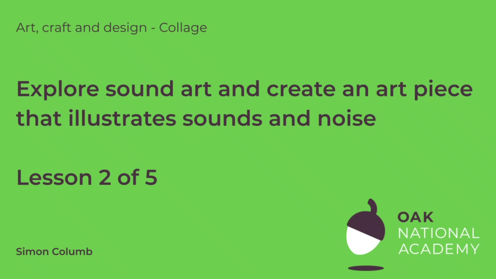 Explore Sound Art and create experiments using sound