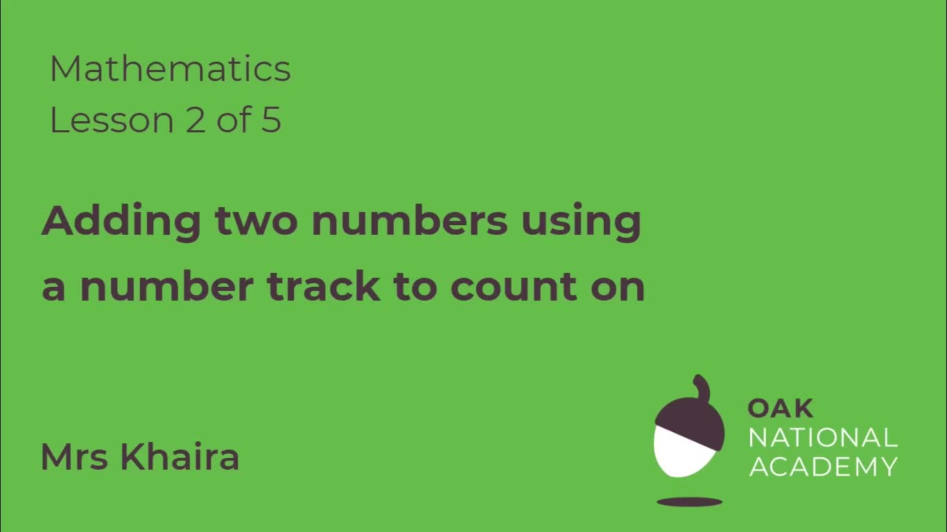 Adding two numbers using a number track to count on