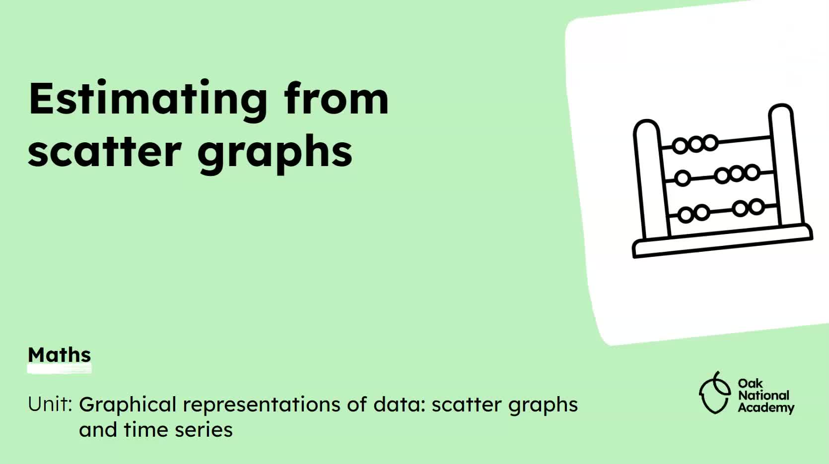 Estimating from scatter graphs