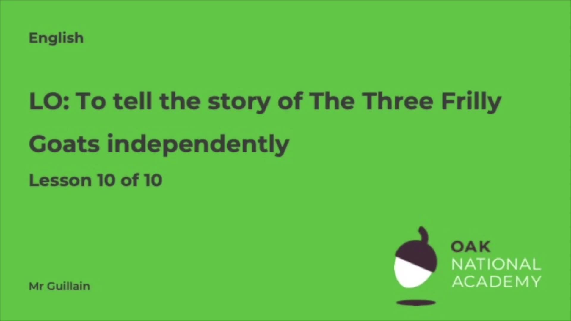 To tell the story of The Three Frilly Goats independently