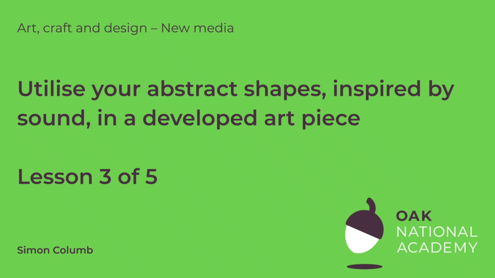 Utilise your abstract shapes, inspired by sound, in a developed art piece