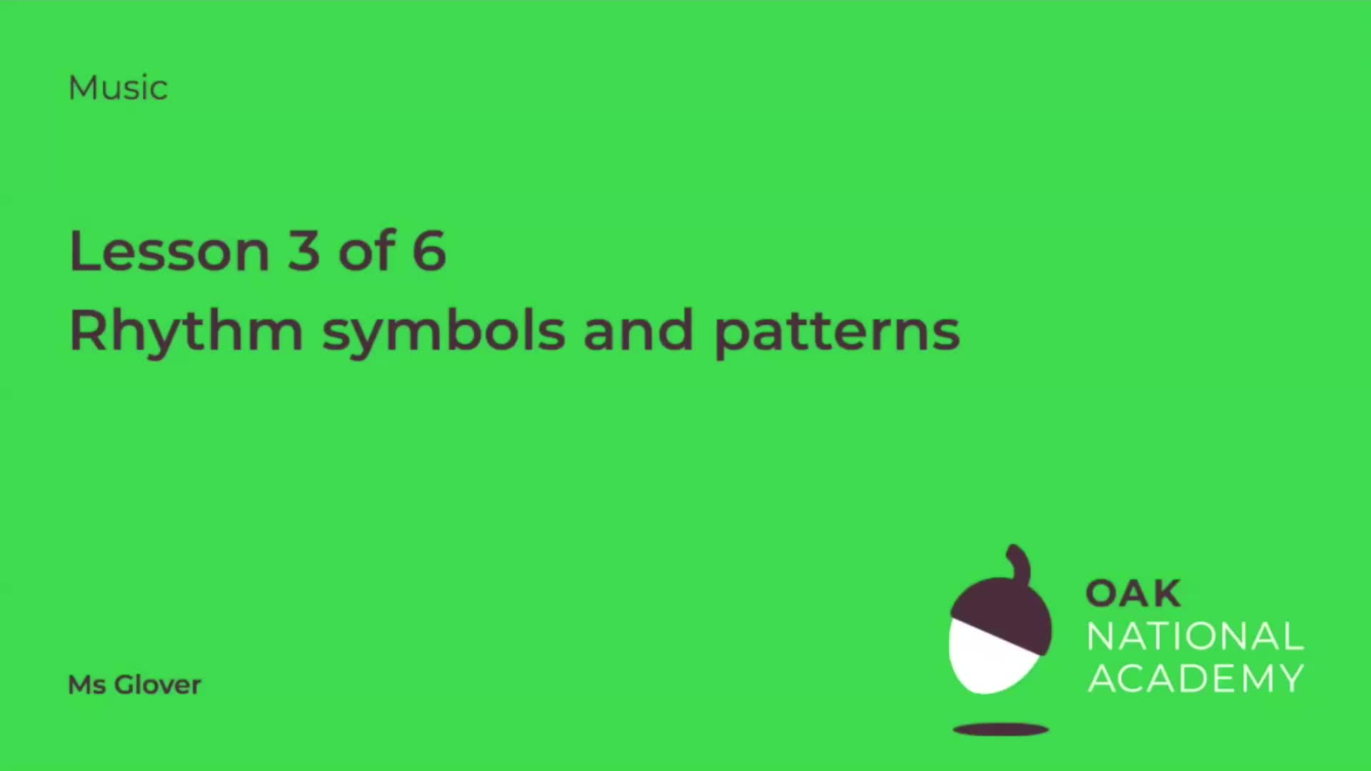 Rhythm symbols and patterns